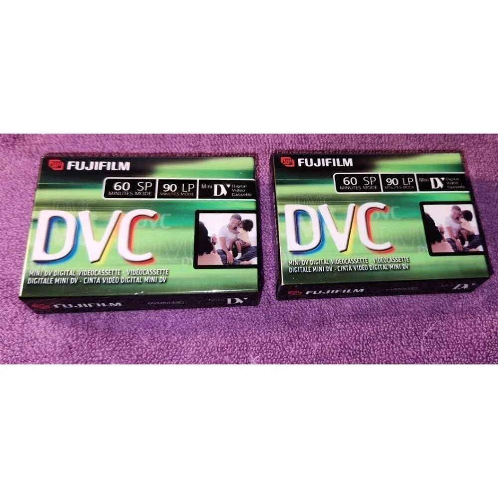 Lot of 2 Fujifilm DVC Mini DV Digital Video Cassette Tapes 60 min/90 Min LP NEW